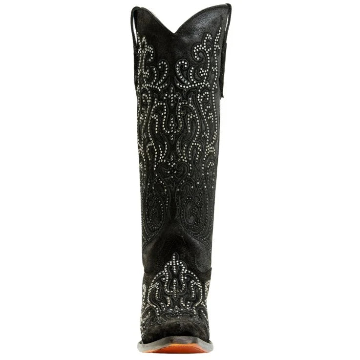 Corral LD Black Overlay & Crystals Tall Top Boot