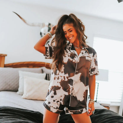 Brown Cowhide Pajama Set