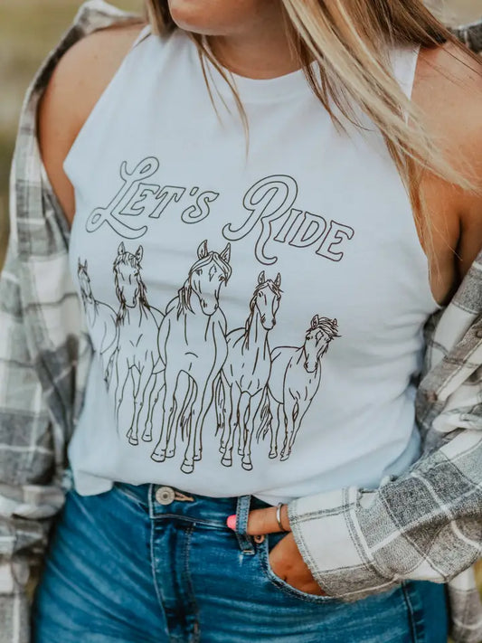 Let's Ride Cropped Tank