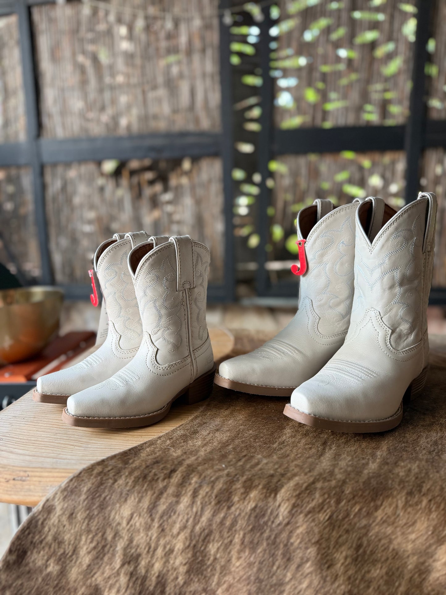 Justin Kids Bronci Ivory Water Buffalo Boot