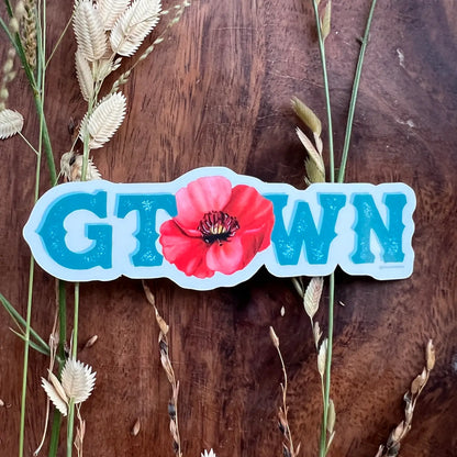 Georgetown "G-Town" Red Poppy Sticker