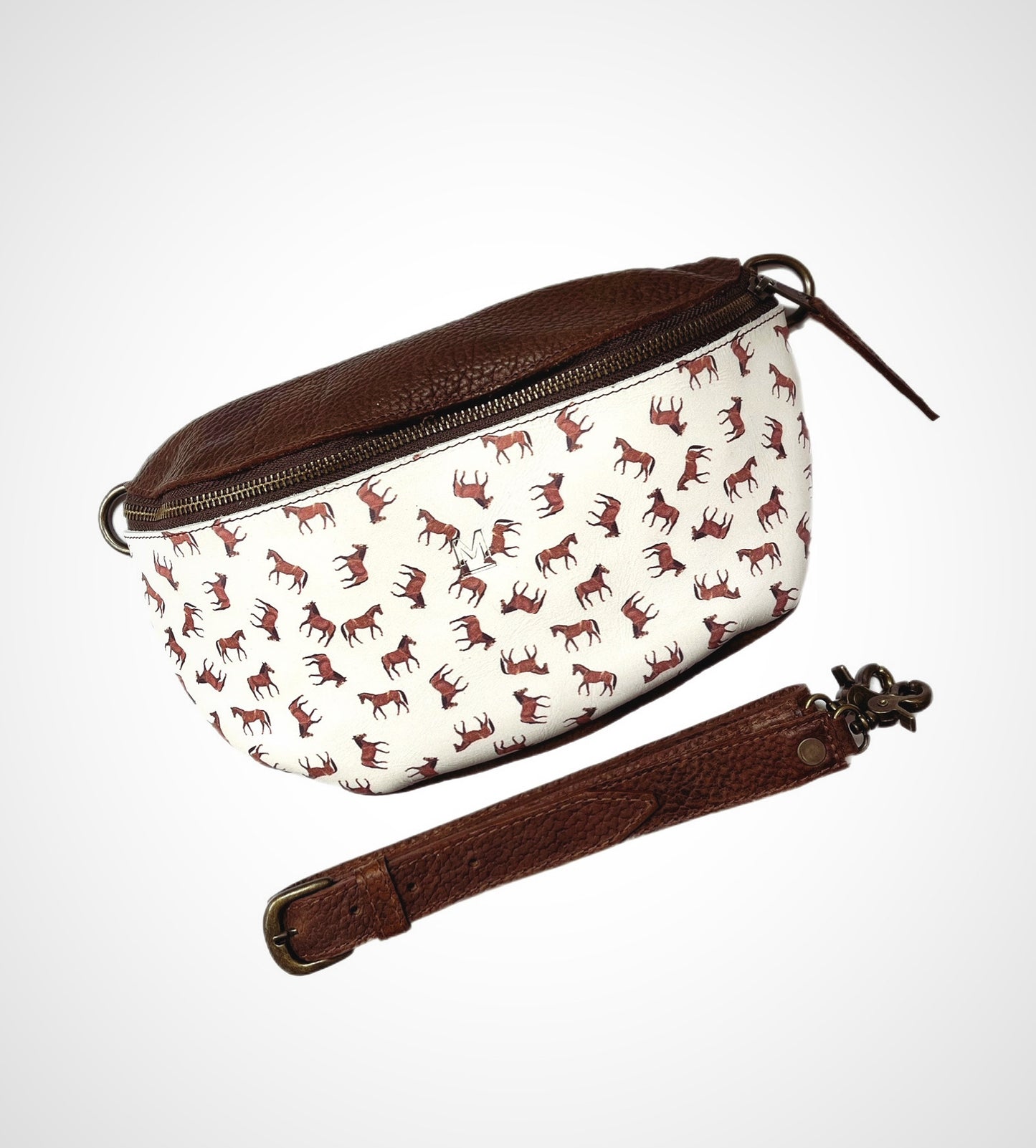 Horse Print Leather Bum Bag