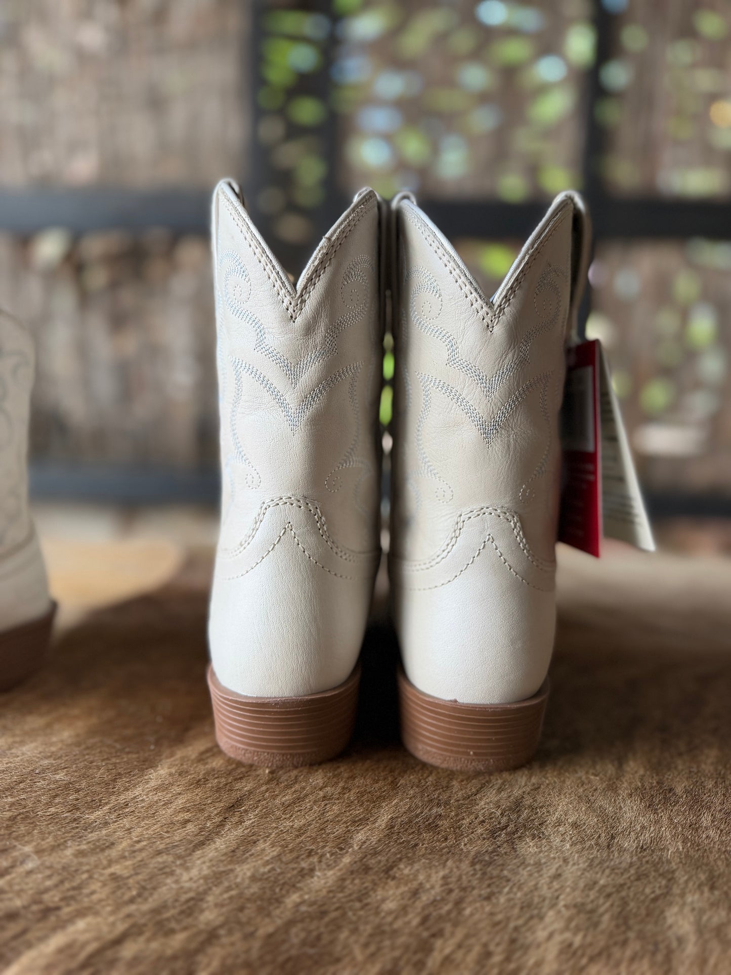 Justin Kids Bronci Ivory Water Buffalo Boot