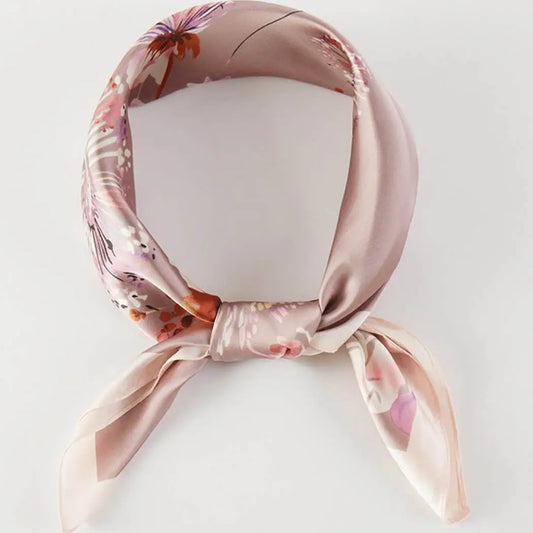 Purple Floral Dandelion Silky Scarf