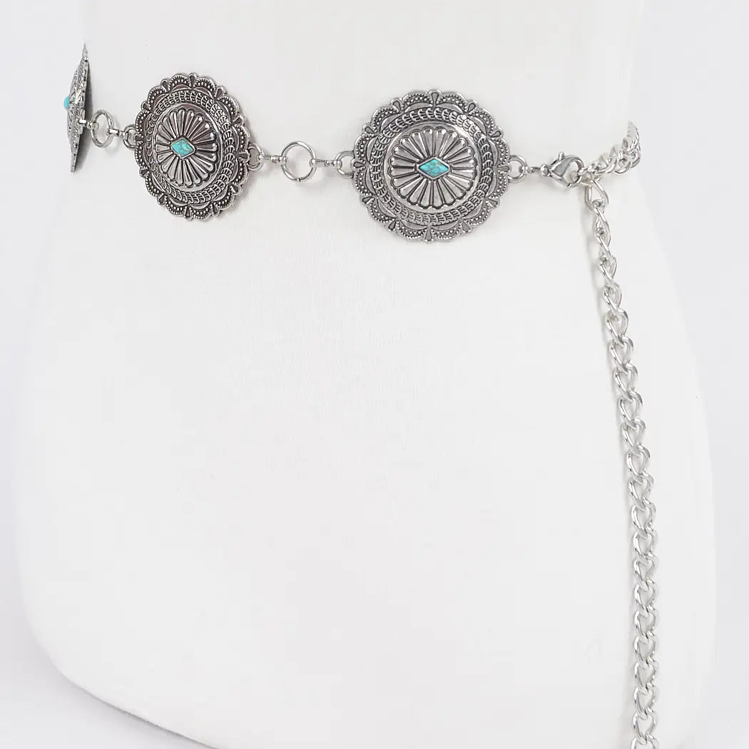 Light Weight Metal Chain Concho Belt