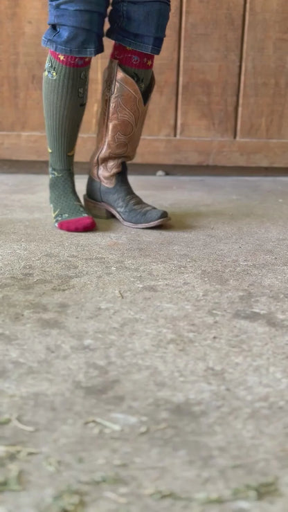 Lucky Chuck Get A Little Western Boot Socks