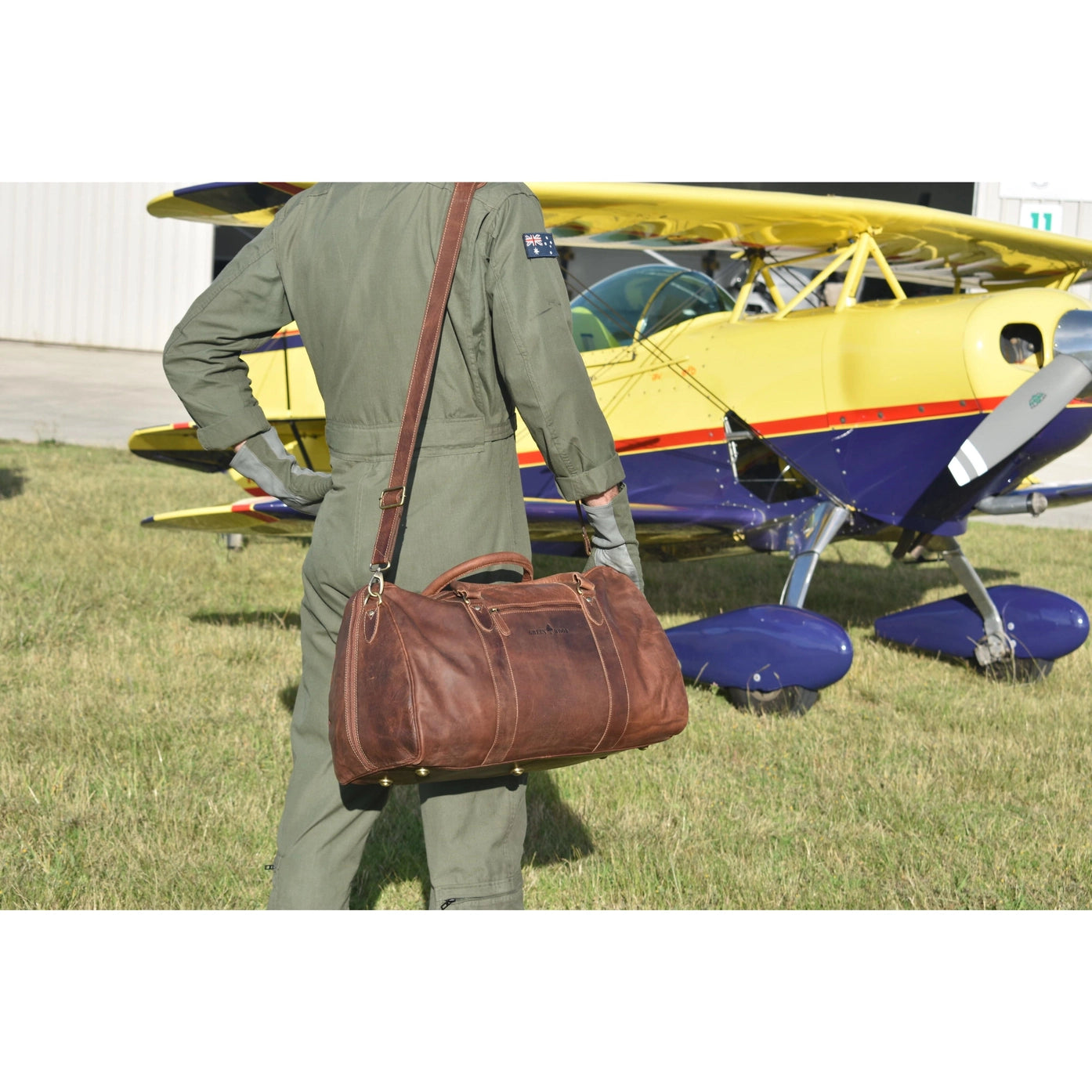 Victoria Leather Overnight Travel Bag - Sandal