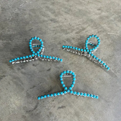 Turquoise Studded Claw Hair Clip