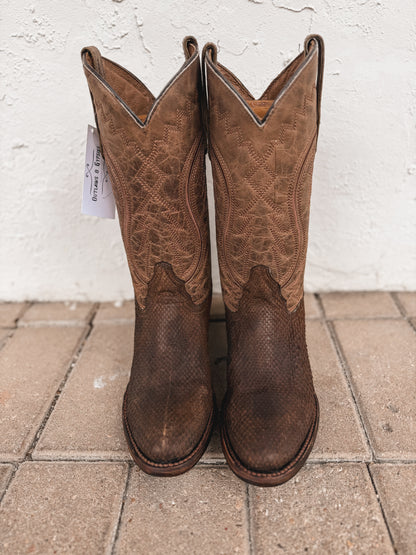 Men's Circle G Tan Python Round Toe Boot