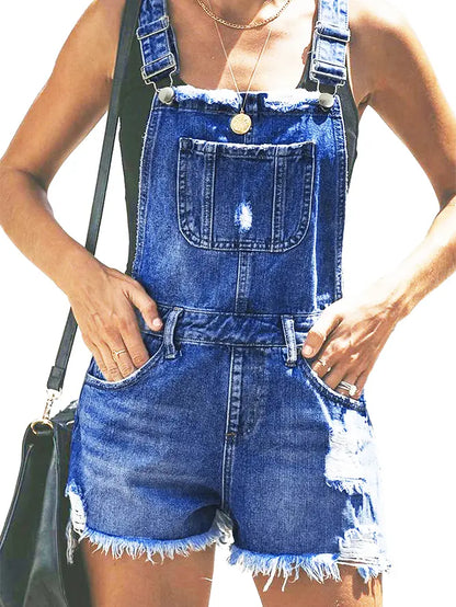 Vintage Distressed Denim Romper