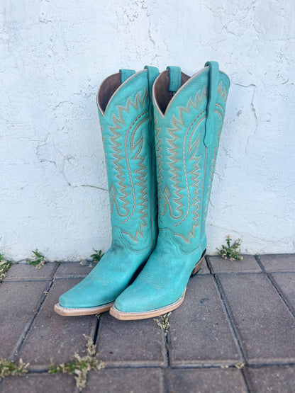 Circle G Bright Turquoise Embroidery Boot