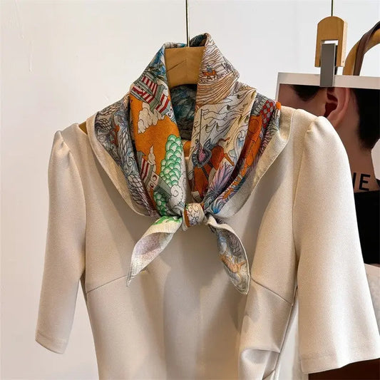 Vintage Floral Print Scarf