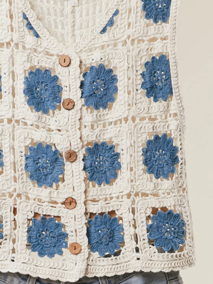 Crochet Floral Detail Tank Top