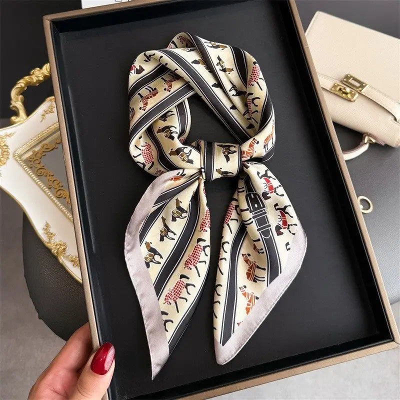 Silk Equestrian Print Scarf