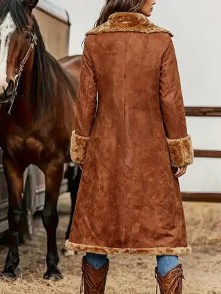 Western Vintage Suede Plush Coat