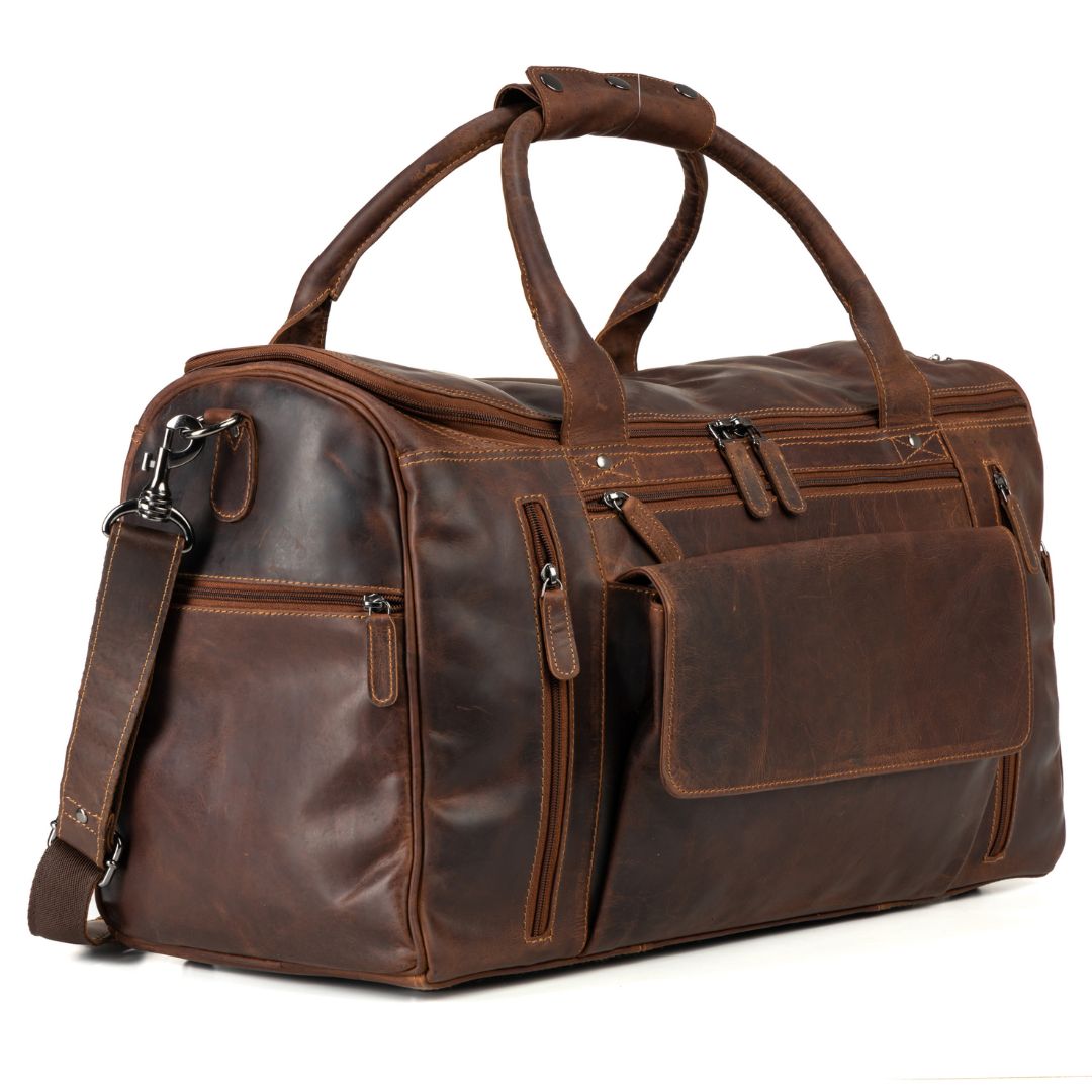 Large Leather Weekender Bag - Vintage Sandal