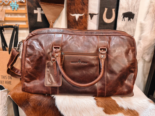 Victoria Leather Overnight Travel Bag - Sandal