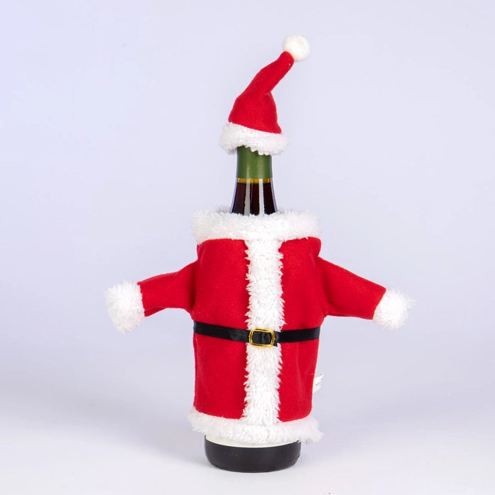 Santa Suit Wine Bottle Decor