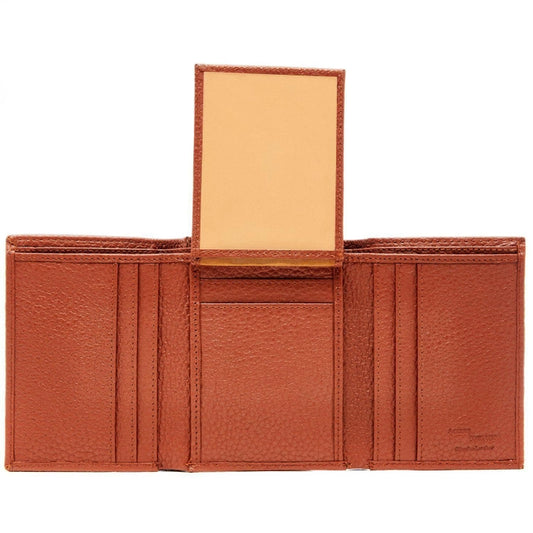 Trifold Leather Wallet w/ ID Flap