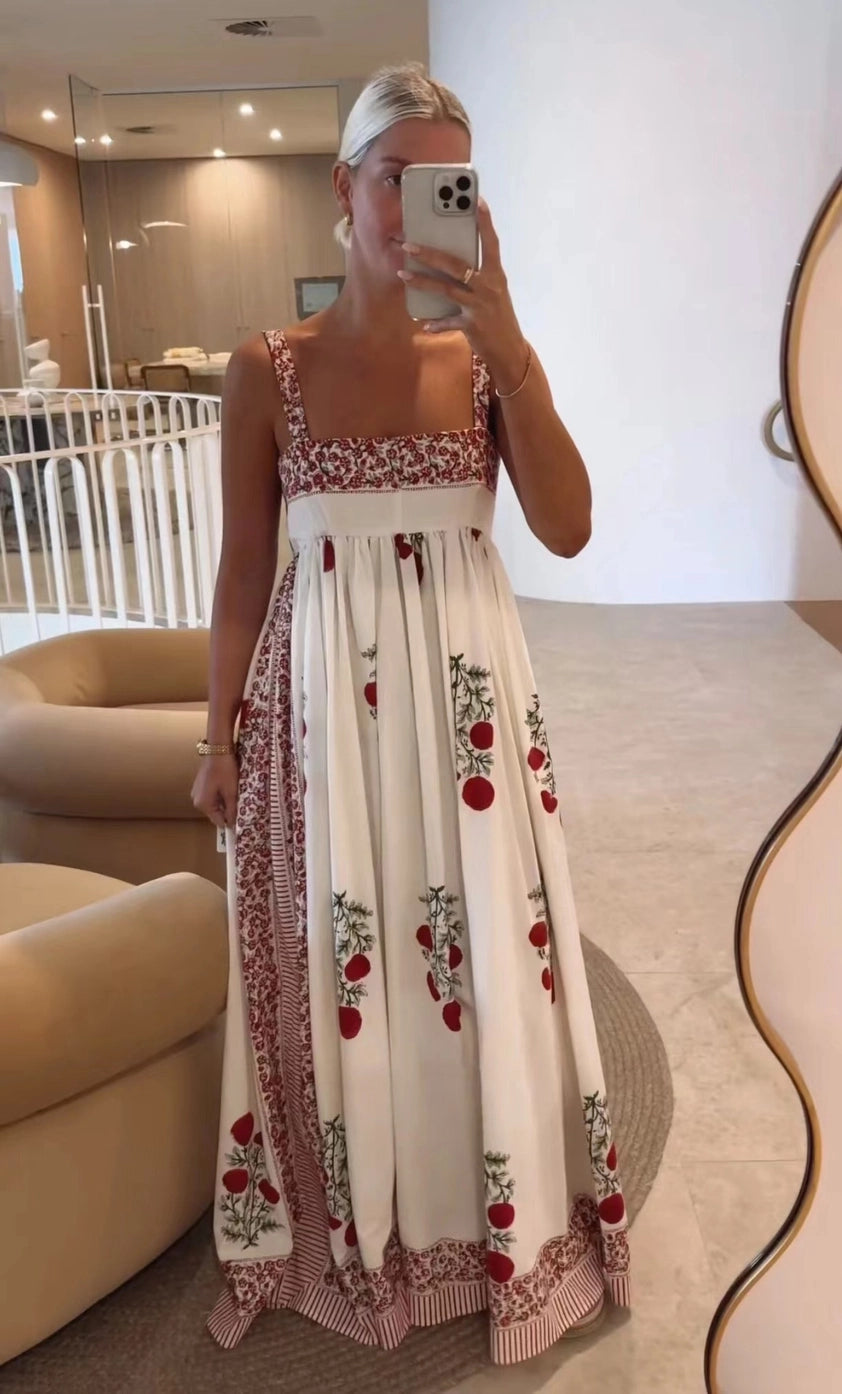 Floral Square Neck Maxi Dress