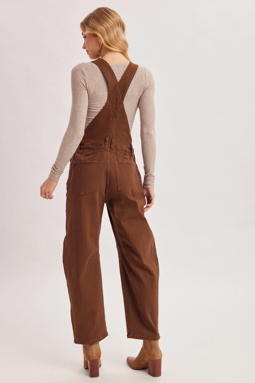 Root Beer Utility Barrel Overall Jumpsuit