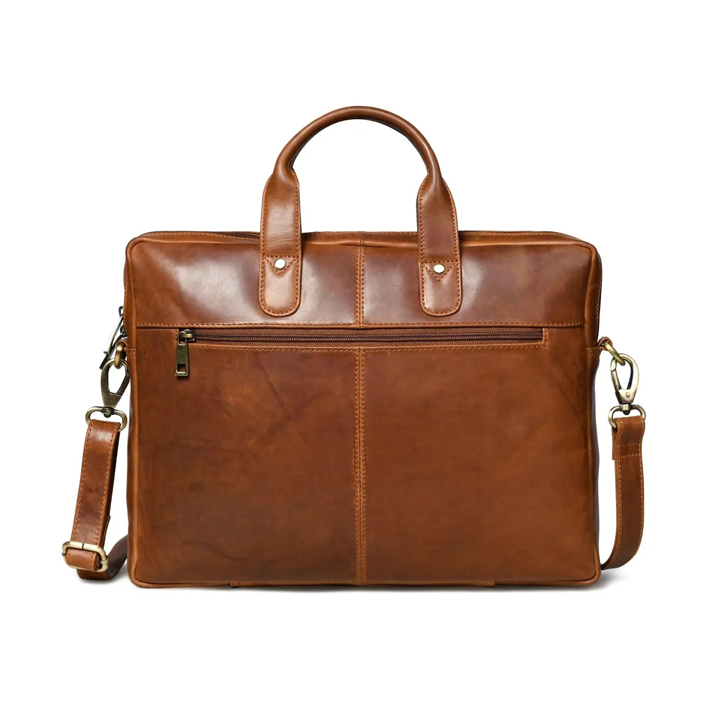 Denver Slim Leather Laptop Briefcase