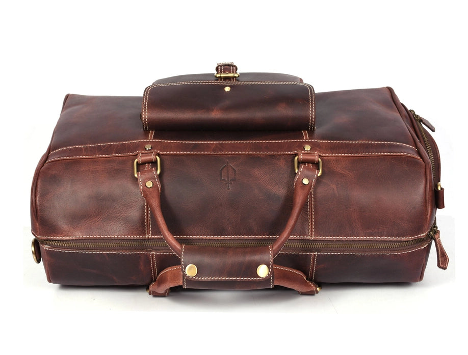 Dorval Leather Travel Bag - Walnut Brown