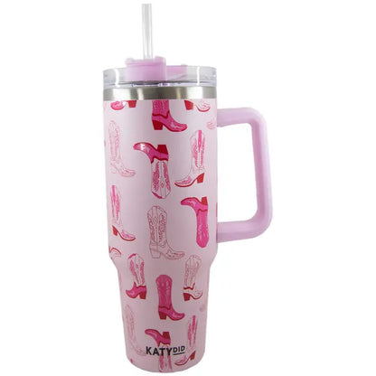 Pink Cowgirl Boots 40oz Quencher Tumbler