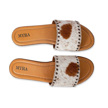 Lettie Ridge Leather Sandals in Light Cowhide