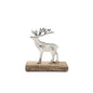 Silver Reindeer on Wood Base