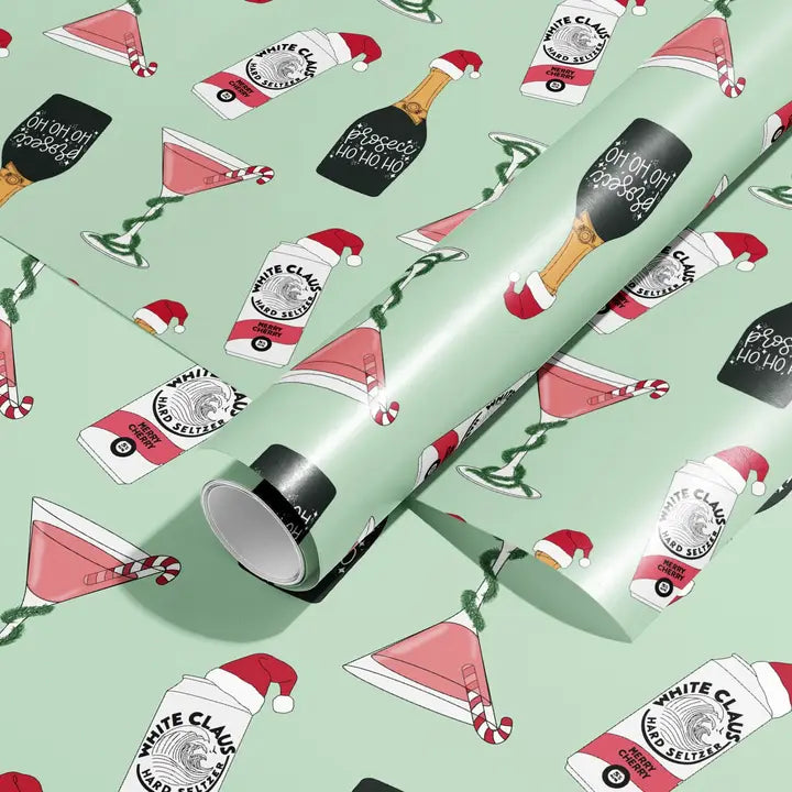 Christmas Drinks & Cocktails Wrapping Paper