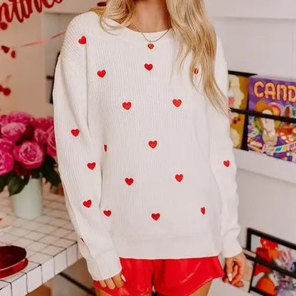 Love Print Long Sleeve Sweater