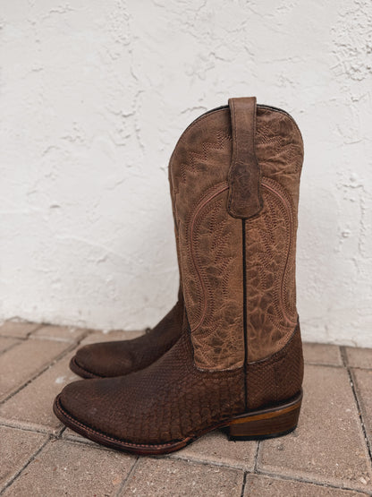 Men's Circle G Tan Python Round Toe Boot