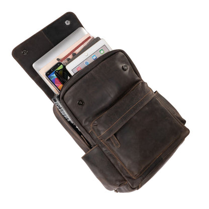 Leather Vintage Backpack - Dark Brown