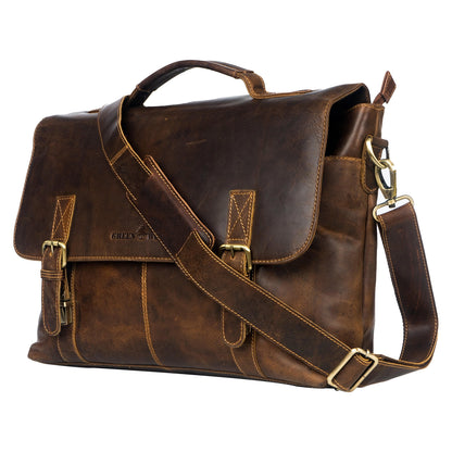 Portland Leather Laptop Bag - Sandal