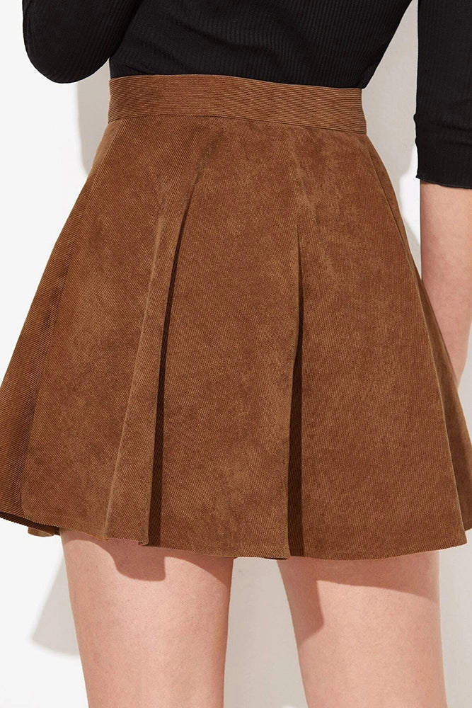 Corduroy High Waist Skirt
