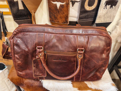 Victoria Leather Overnight Travel Bag - Sandal