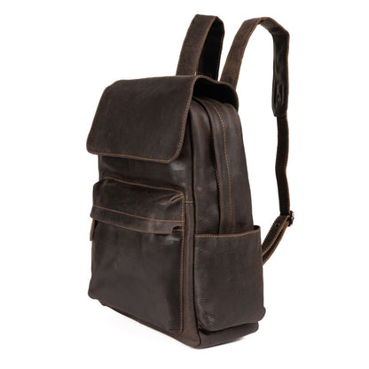 Leather Vintage Backpack - Dark Brown