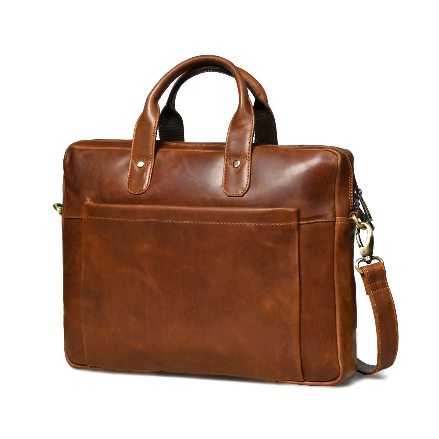 Denver Slim Leather Laptop Briefcase