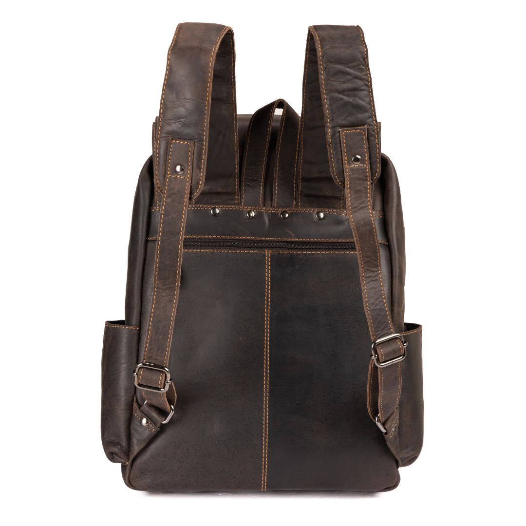 Leather Vintage Backpack - Dark Brown