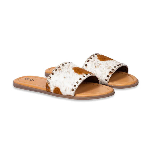 Lettie Ridge Leather Sandals in Light Cowhide