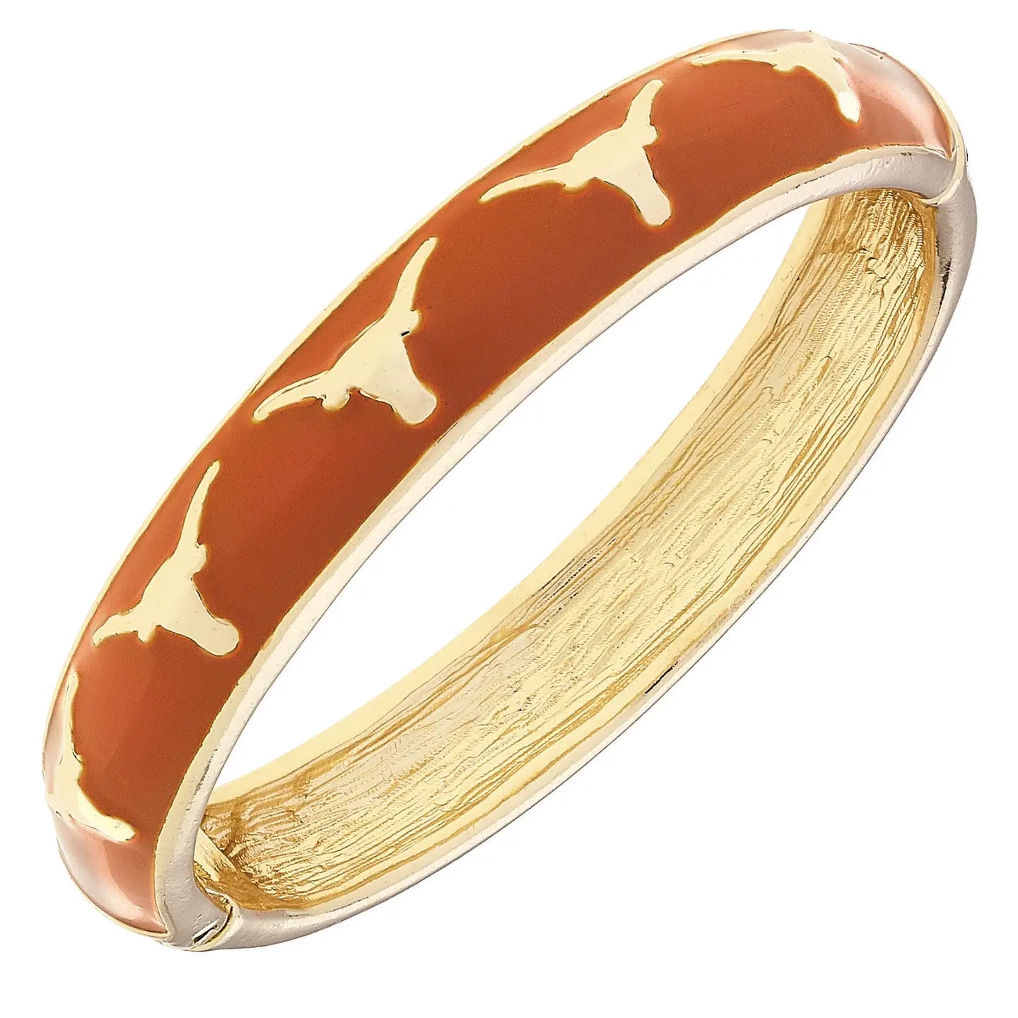 Texas Longhorns Enamel Hinge Bangle Bracelet