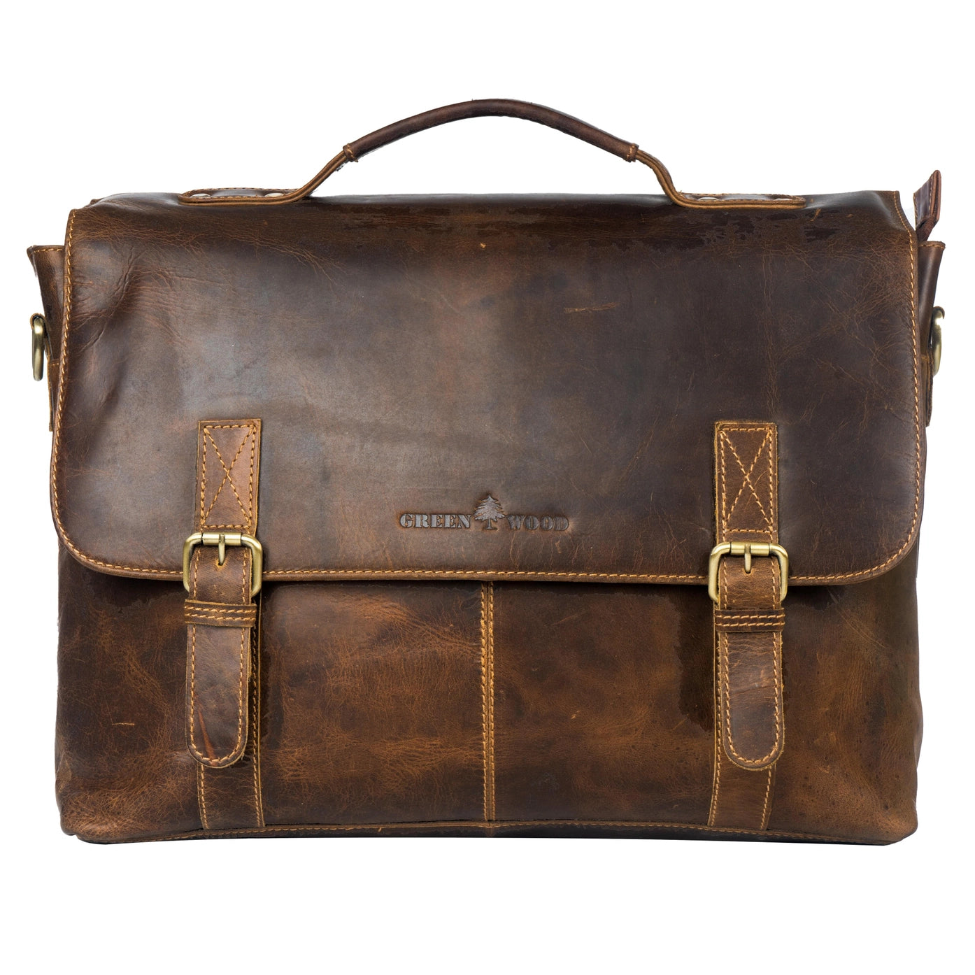 Portland Leather Laptop Bag - Sandal
