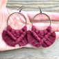 Square Knot Earrings - Burgundy & Bronze