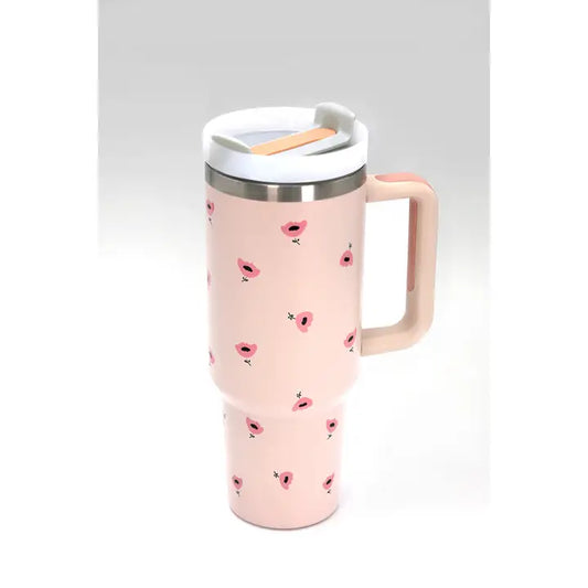 40oz Stainless Steel Tumbler - Poppy Petals