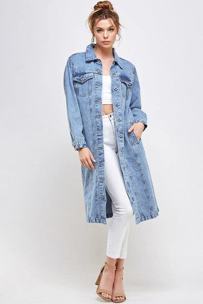 Light Blue Duster Denim Jacket
