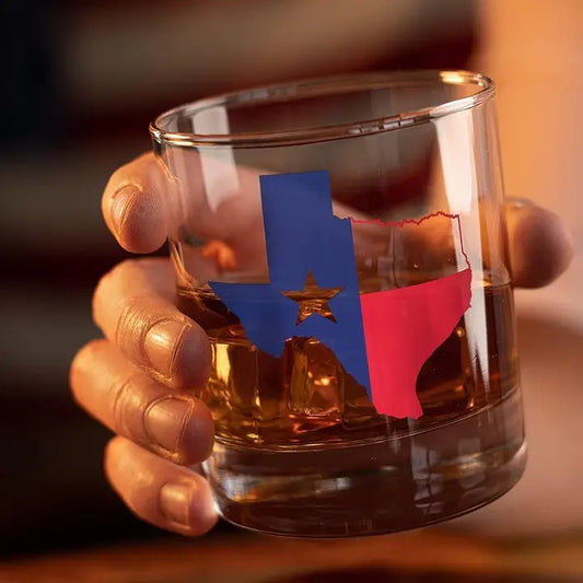 Texas Flag Whiskey Glass