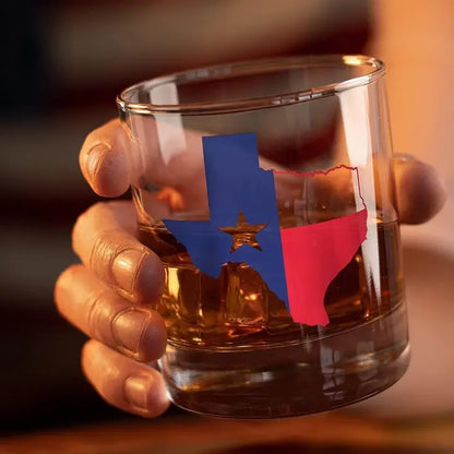 Texas Flag Whiskey Glass