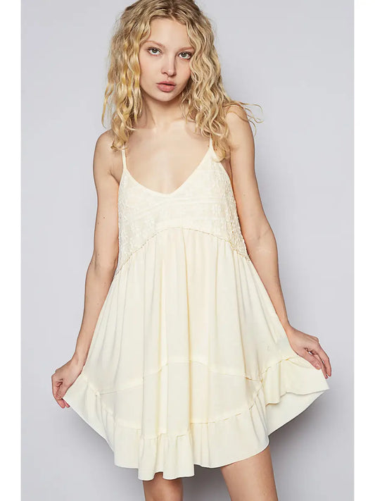 Sleeveless Lace Cami Mini Dress