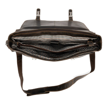 Portland Leather Laptop Bag - Brown